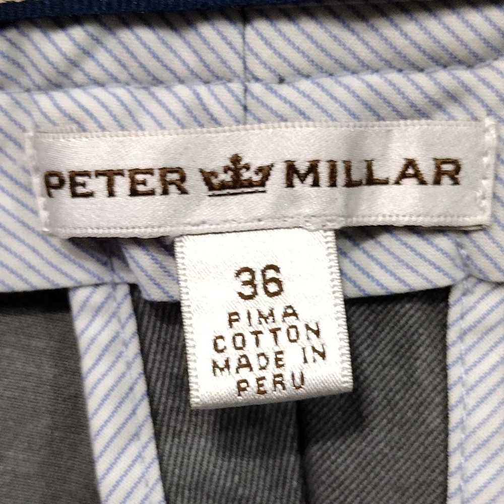 Vintage Peter Millar Pima Cotton Pants Mens 36 Gray Casual Comfy Retro 90s Y2K - Picture 7 of 7